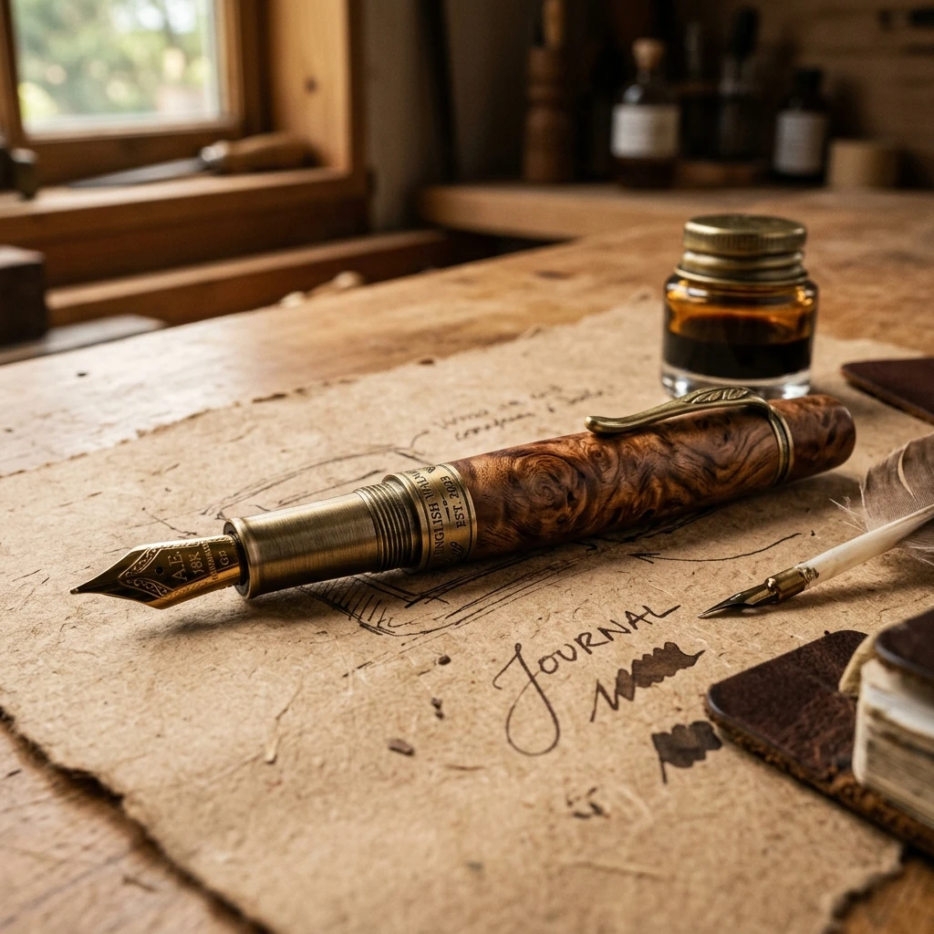 Burl Walnut wooden pen details